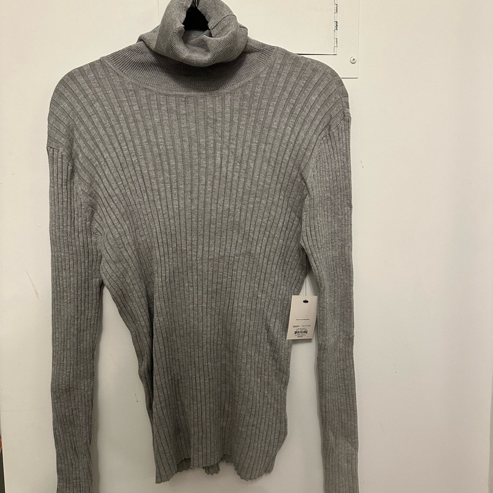 Nine West Gray Ribbed Turtleneck